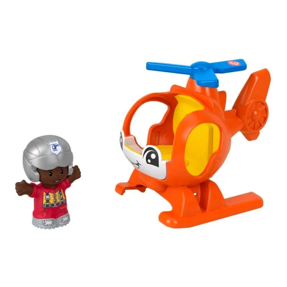 Fisher-Price Little People Helicopter Toy & Pilot Push Figure‎ Set Toddlers Kids